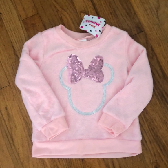 Disney Other - NWT Disney “Minnie” Pink Plush “Fur” Sequin Top